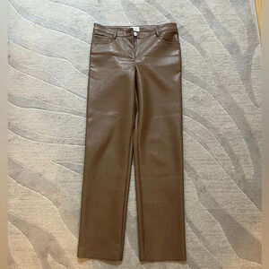Aritzia Wilfred Brown Leather Pants size 2